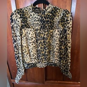 NWT! Free People leopard long sleeve top.